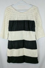 Jessica Simpson Color Block Shift Dress, Black/Ivory, Women's 10