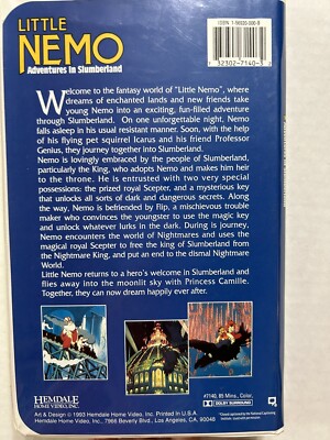 Little Nemo - Adventures in Slumberland (VHS) 1993 Animated