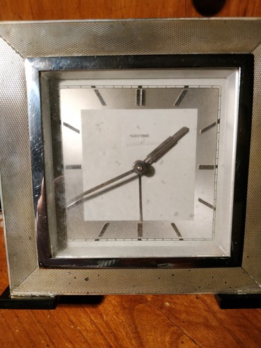 MAUTHE OROLOGIO DA TAVOLO E SVEGLIA IN ARGENTO FIRMA/PUNZONI 1960 - Foto 3 di 10