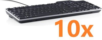 Lot of 10 - NEW Dell KB813(KB813BKUS) Smartcard Wired Keyboard Black-NoPalm Rest