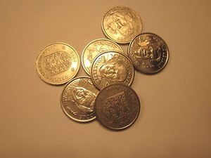 COINS TOKENS 1996 - 1998 SOCCER OFFICAL EXONUMIA ENGLAND SQUAD "7" COINS #609