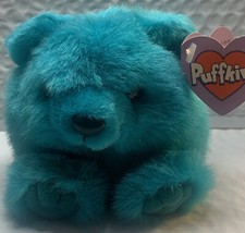 Vintage Puffkins 1994 With Tags - Telly Bear Teal Plush Bear Stuffed Animal -bx7