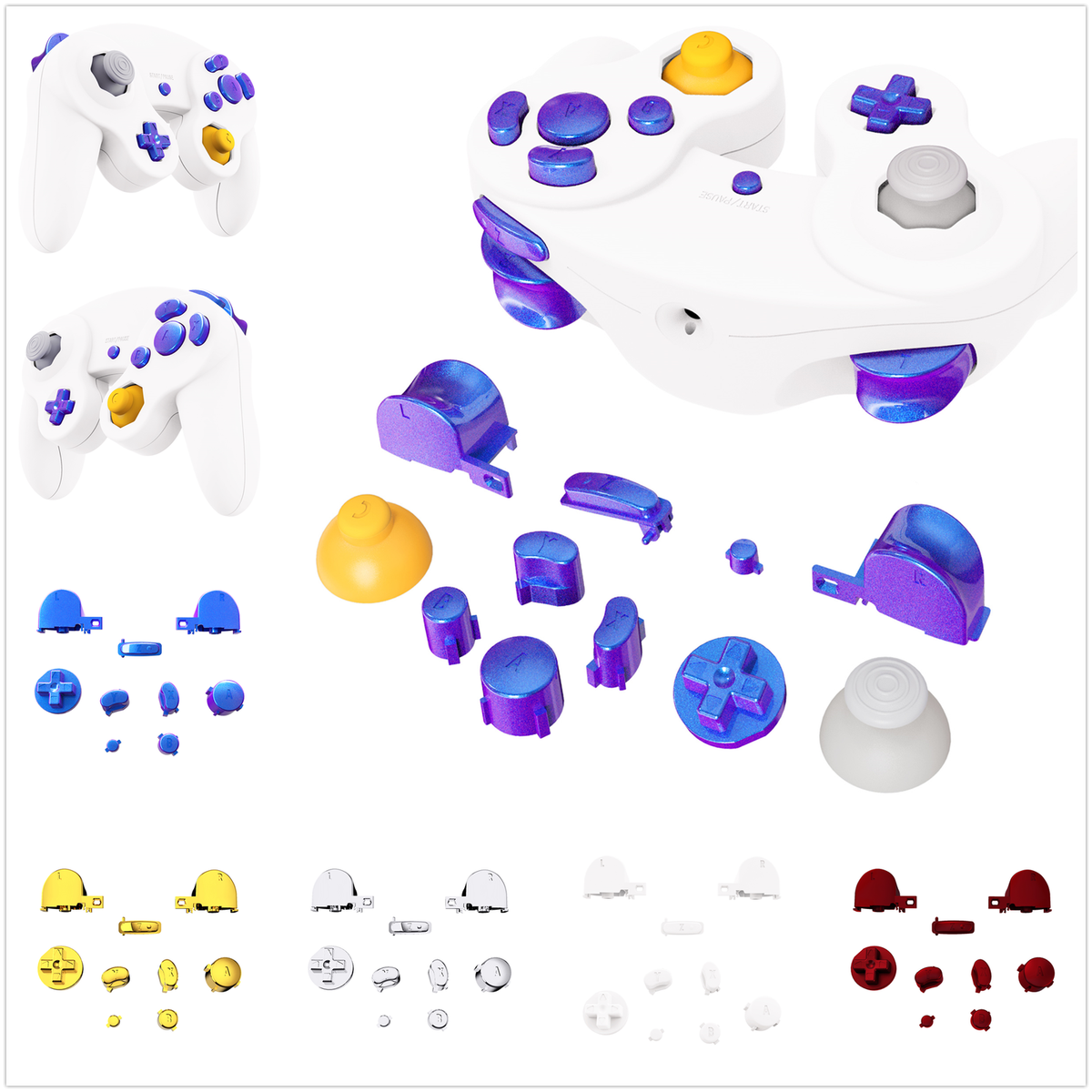 For GameCube Controller Full Set ABXY Thumbsticks Triggers Buttons D-Pad  Parts