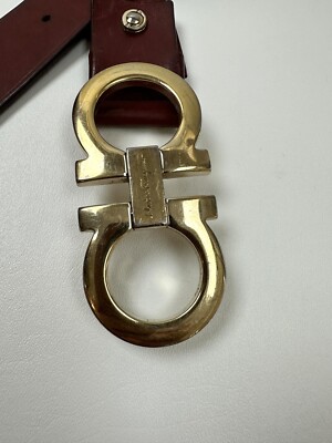 198 Salvatore Ferragamo Large Double Gancio Logo Buckle Belt