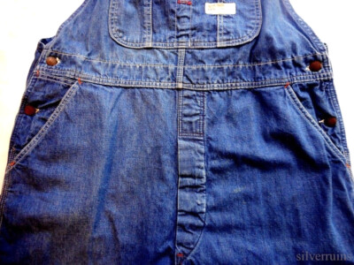 Montgomery Ward Vintage Bib Overalls 1960's Denim Gas Mechanic