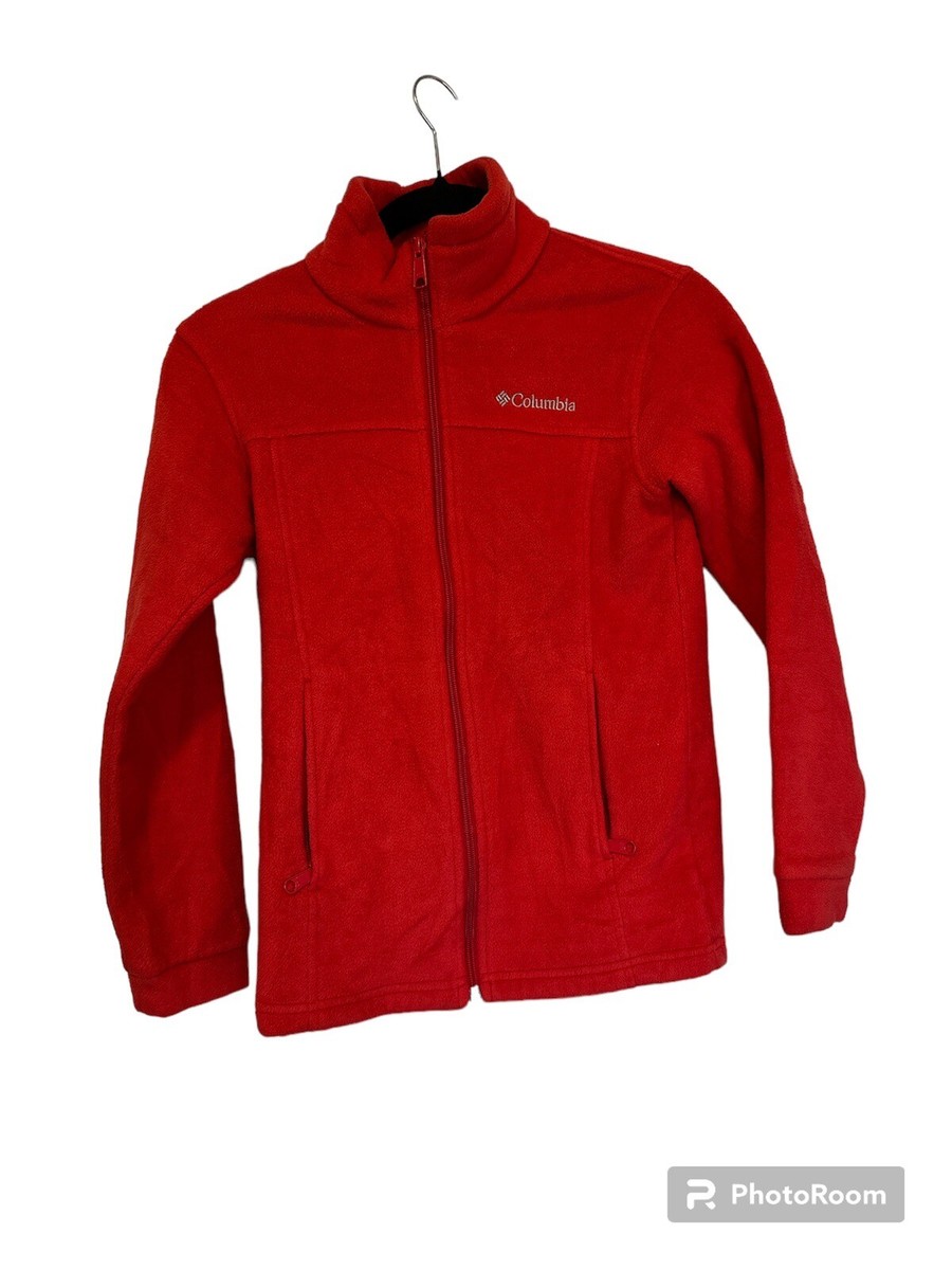 Columbia Youth M Fleece Coat Full-Zip Jacket Red XB6012 New Columbia Youth M Fleece Coat Full-Zip Jacket Red XB6012 New