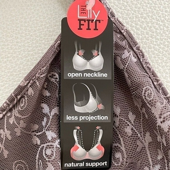 NWT HANES The Lily Fit Mocha Lace Bra Women’s Lingerie Underwear 34D - Image 4 of 4