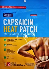Coralite Capsaicin Medicated Heat Patch 2x ( 5.12" x 7.09") Lot of 2, 4, 6, 12*