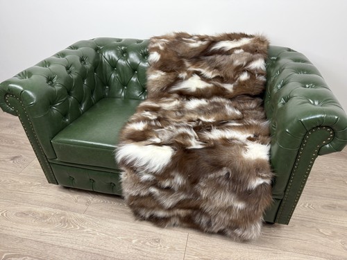 Luxury Crystal Fur Blanket. Real Fox Fur Blanket, Fluffy Fur Throw - Picture 6 of 9
