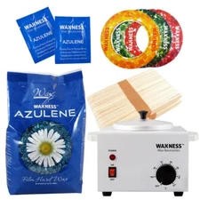 Waxness Wax Necessities Azulene Waxing Kit with 2.2 lb Wax Bag