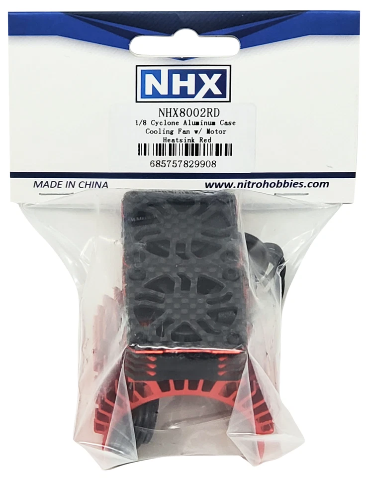 NHX RC 1/8 Twin Cyclone Alum HV Cooling Fans w/Cover 28000RPM Motor Heatsink Red - Image 4 of 4