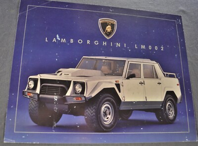 1986-1987 Lamborghini LM002 Sales Brochure Sheet Original
