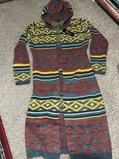 NWT Baciano by Bacci Open Front Duster Cardigan Sweater Hooded Western Size S