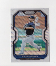 2021 Prizm Baseball Shane Bieber #166 White Wave Prizm Cleveland Indians