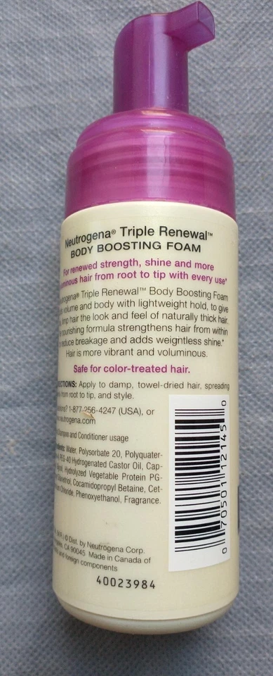 Nueva Botella de Neutrogena Triple Renovación Espuma Potenciadora Corporal 4 OZ Volumen Brillo  Foto 2 de 2