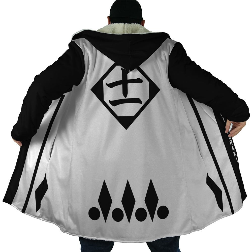 Kenpachi Zaraki Classic Fleece Hooded Cloak Coat Fantasy Apparel