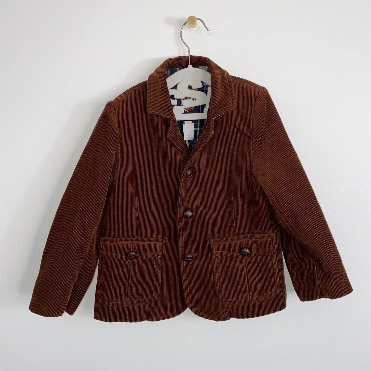 NWT 149 JACADI PARIS Size 4 Boy s Brown Cotton Cord Corduroy Blazer Jacket