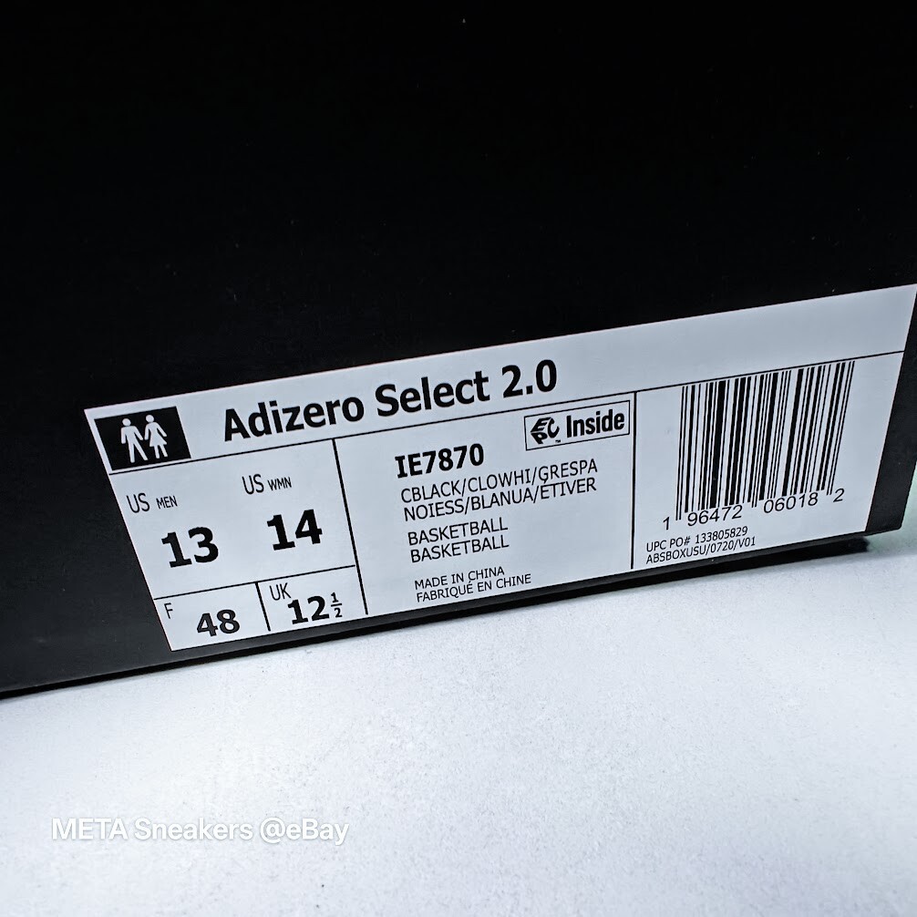 Adidas US 13 Men's Black White Green Basketball Light Adizero Select  IE7870 NIB thumbnail 2