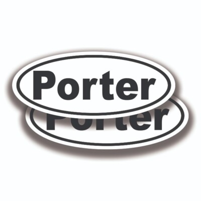 PORTER NAME DECALs 2 Stickers Bogo Car Truck Bumper Window