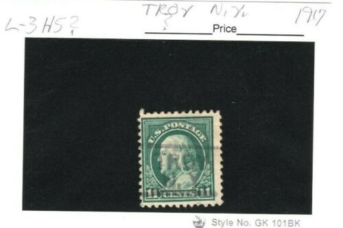 JimbosStamps, U.S.precancel,1917 light green 11ct Franklin., TROY N. Y.