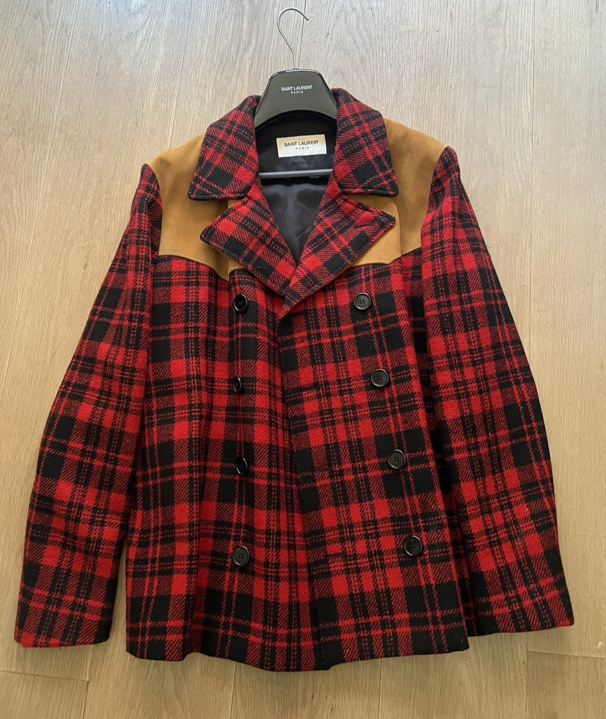 Cappotto Saint Laurent Paris lana scamosciata pea FW14 Tg52