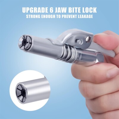 Grease Gun Coupler Single-Lever Release Grease Coupler With 30cm Hose 10000 Psi