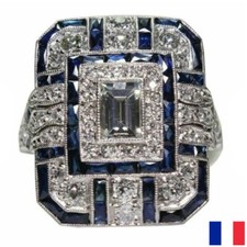 Bague Ring Femme Carré Pierre