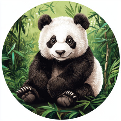 XXL 30X30 Autoaufkleber Panda Aufkleber