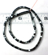 15.5" Strand 137 Black Shiny Hematite Gemstone 3x3x3mm CUBE Gorgeous Beads