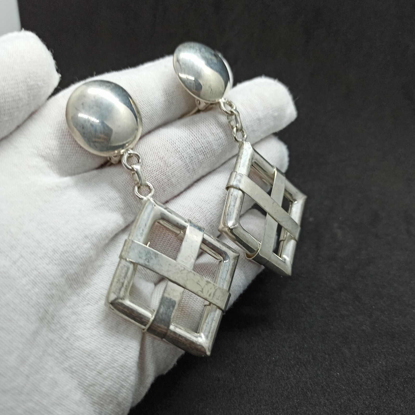 Authentic Vintage Large Long Statement Earrings C… - image 9