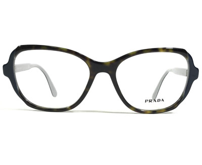 Prada Eyeglasses Frames VPR 03V W3O-1O1 Blue White Tortoise Cat Eye 54-17-140