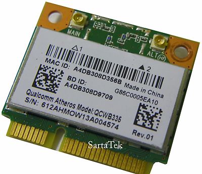 New Toshiba OEM G86C0005EA10 Atheros QCWB335 802.11n Wireless BT PCIe Half