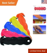 Easy One-Handed Use Safety Cutters - 5 Stainless Steel Tools in Vibrant Colors