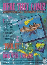 The MONKEES "Pool It!" ORIGINAL Promo small Poster AD ONE SHEET  8.5 X 11 INCHES