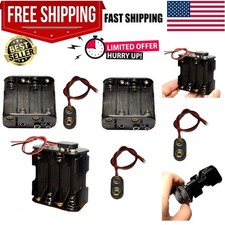 3-Pack 8-Slot AA Battery Holder Case with I-Type Clip Connector  Two Layers