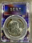 1949-S  FRANKLIN SILVER HALF DOLLAR PCGS MS65 BERT LABEL TRADER BEA.