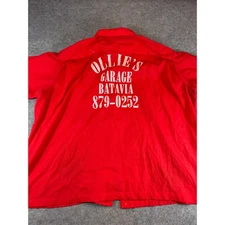 Vintage 70s Chain Stitch Ollies Garage Bowling Uniform Shirt Mens 3XL Rockabily