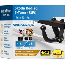 ANHÄNGERKUPPLUNG starr für Skoda Kodiaq 17-23 +13polig E-Satz ABE