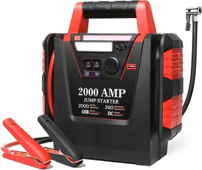 2000A Jump Starter with Air Compressor,Car Battery Jumper Starter 260 PSI Tire I