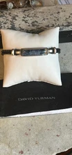 David Yurman 925 Silver Exotic Stone Bar Station Double Bracelet with Pietersite