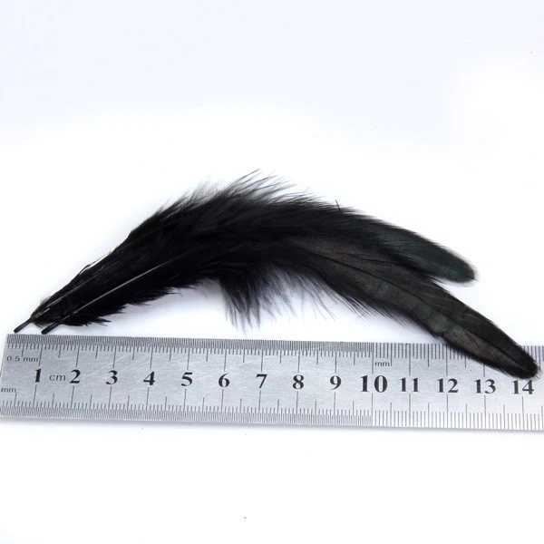 50 Stück Gefärbte Hahnfedern Handarbeiten Machen Zubehör Hahnfeder - Schwarz - Bild 2 von 4