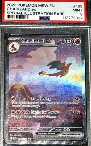 2023 POKEMON MEW EN-151 SPECIAL ILLUSTRATION RARE #199 CHARIZARD EX PSA 9 ZARD