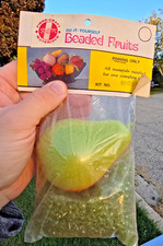 Walco Fibre-Craft PEAR Beaded Fruit Bead Pinning Christmas Ornament KIT Vintage