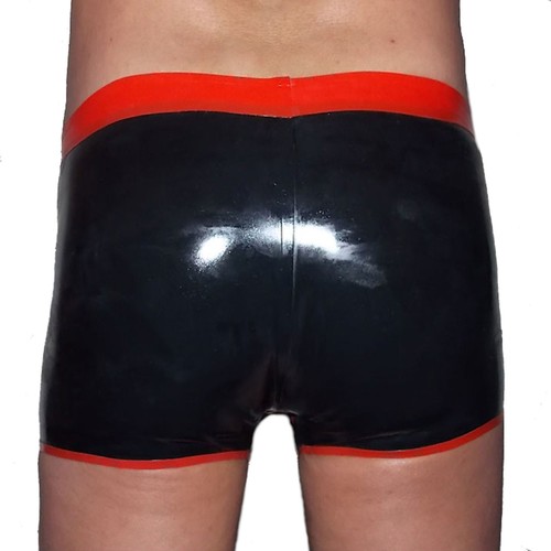 Latex Shorts - Schwarz mit rotem Rand Size:XL(139) - Bild 3 von 5