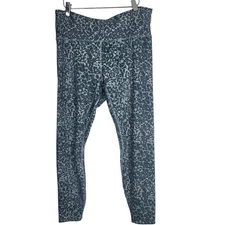 Joy Lab Athletic Leggings XL Womens Green Animal Print Skinny Leg High Rise