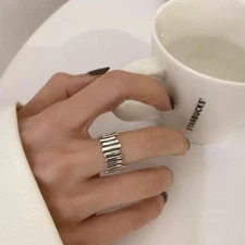 Women's Fashion Unique Wave Fence Ring Finger Ring Adjustable Open Ring Copper