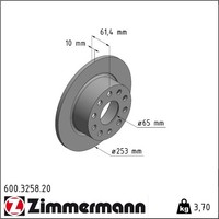 2X Zimmermann 600.3258.20 Bremsscheibe FüR Skoda Octavia 5E3 NL3 NR3 5E5