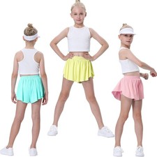 3 Pack Soft Girls Butterfly Shorts 7-16 Comfortable 7, 3 Pcs-pink/Yellow/Blue