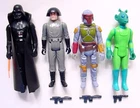 1979 KENNER STAR WARS NEW HOPE ACTION FIGURE LOT 8 VADER BOBA GREEDO w WEAPONS