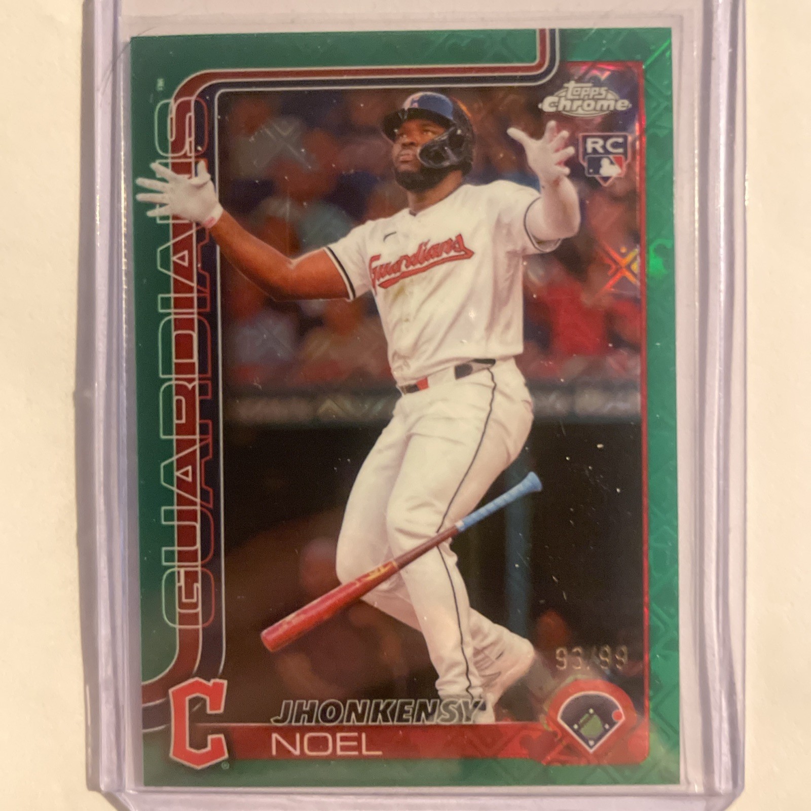 2025 Topps Chrome #291 Jhonkensy Noel Green Geometric Rookie /99 RC Cleveland